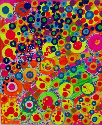 Obra 13 de puntillismo abstracto por Gabino Amaya