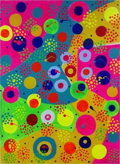 Obra 24 de puntillismo abstracto por Gabino Amaya