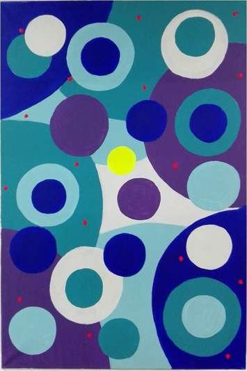 Obra 30 de puntillismo abstracto por Gabino Amaya