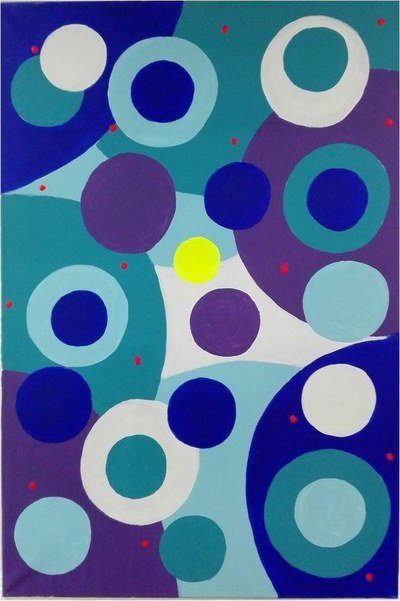 Obra 36 de puntillismo abstracto por Gabino Amaya